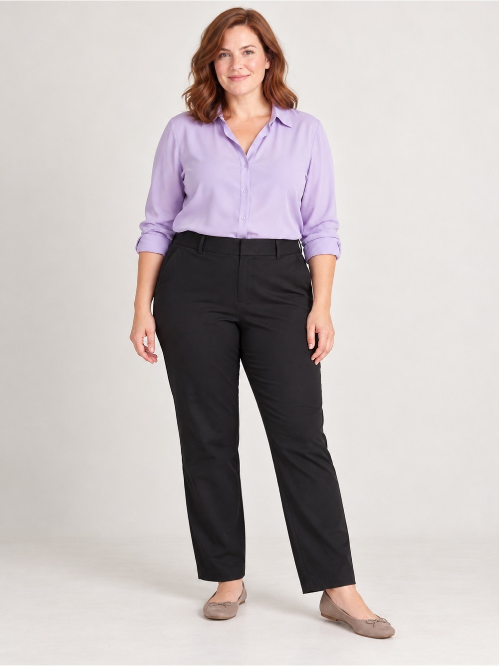 Hilary Radley Black Stretch Straight Leg Pants Size 14